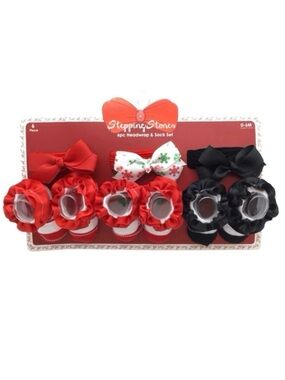 Stepping Stones Baby 6pc. Headwrap & Sock Set (NWT) (Baby 0-6 M)